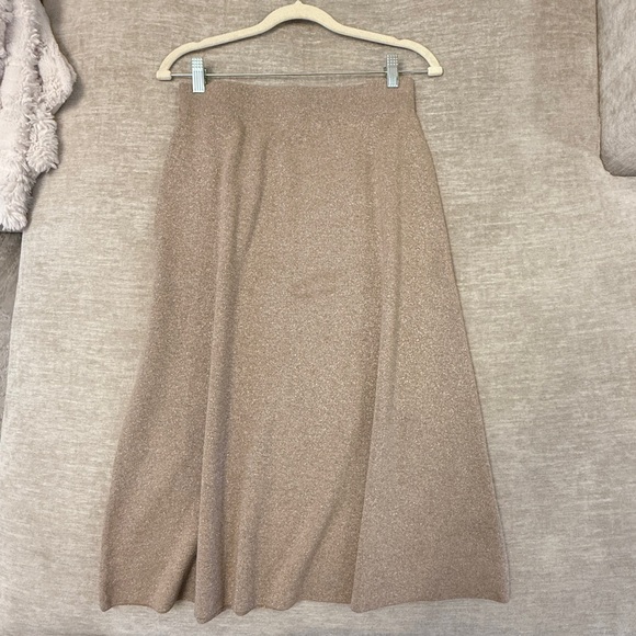 Banana Republic Lurex Beige Coord metallic Skirt Set Halter Tank Holiday party - Picture 9 of 13